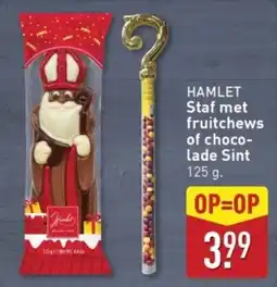 ALDI Hamlet Staf met fruitchews of chocolade Sint aanbieding