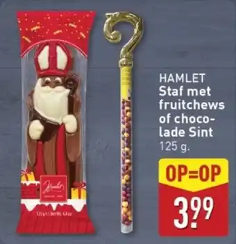 ALDI Hamlet Staf met fruitchews of chocolade Sint aanbieding