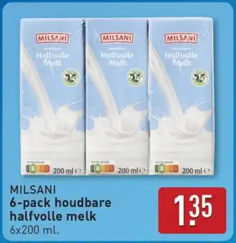 ALDI Milsani 6-pack houdbare halfvolle melk aanbieding