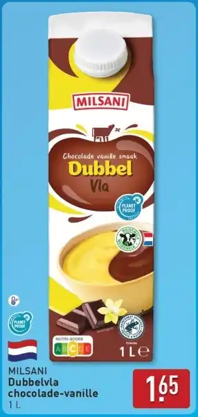 ALDI Milsani Dubbelvla chocolade-vanille aanbieding