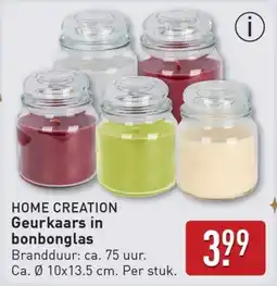 ALDI Home creation Geurkaars in bonbonglas aanbieding