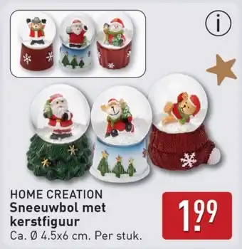 ALDI Home creation Sneeuwbol met kerstfiguur aanbieding