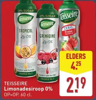 ALDI Teisseire Limonadesiroop 0% aanbieding