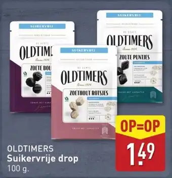 ALDI Oldtimers Suikervrije drop aanbieding