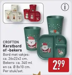 ALDI Crofton Kerstbord of bekers aanbieding