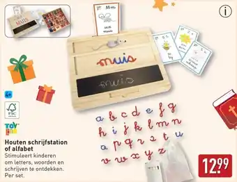 ALDI Houten schrijfstation of alfabet aanbieding