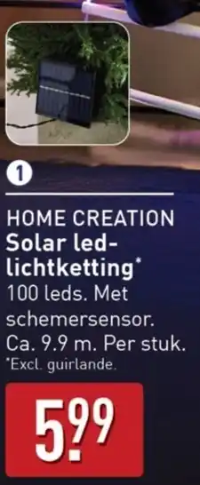 ALDI Home creation Solar led- lichtketting aanbieding