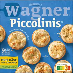 Dekamarkt Wagner Piccolinis tre formaggi, 9 stuks aanbieding