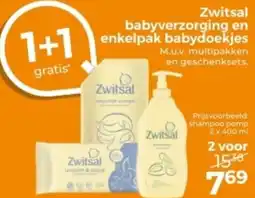 Trekpleister Zwitsal babyverzorging en enkelpak babydoekjes aanbieding