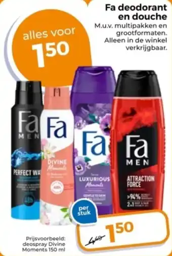 Trekpleister Fa deodorant en douche aanbieding