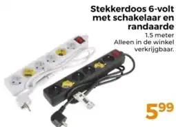 Trekpleister Stekkerdoos 6-volt met schakelaar en randaarde aanbieding
