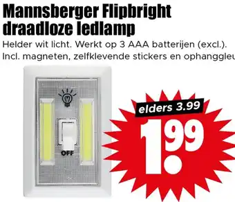 Dirk Mannsberger Flipbright draadloze ledlamp aanbieding