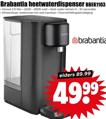 Dirk Brabantia heetwaterdispenser BBEK1103 aanbieding