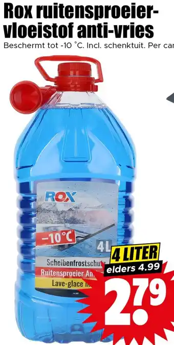 Dirk Rox ruitensproeiervloeistof antivries aanbieding