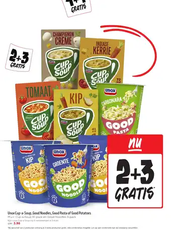 Unox Cup-a-Soup, Good Noodles, Good Pasta of Good Potatoes