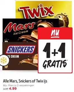 Jumbo Alle Mars, Snickers of Twix ijs aanbieding