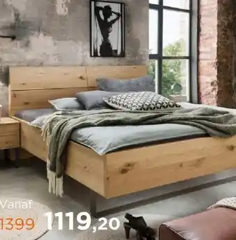 Bed Real met houten hoofdbord | 140 x 200 cm | Bianco eiken