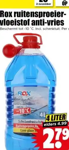 Dirk Rox ruitensproeier- vloeistof anti-vries aanbieding