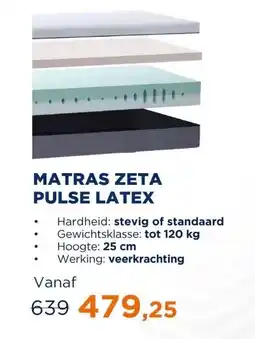 TotaalBED Matras Zeta Pulse-latex | 70 x 200 cm | Standaard aanbieding