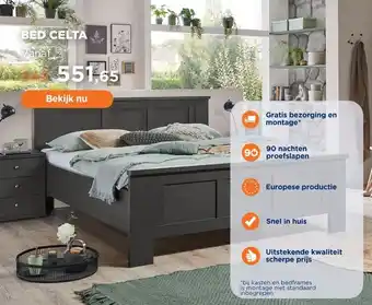 TotaalBED Bed Celta voorraad | 140 x 200 cm | Grafiet Decor aanbieding