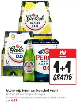 Jumbo Alcoholvrije bieren van Grolsch of Peroni aanbieding
