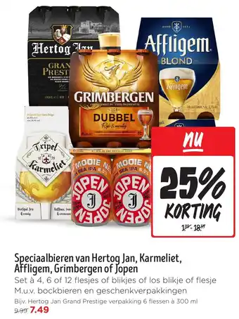Jumbo Speciaalbieren van Hertog Jan, Karmeliet, Affligem, Grimbergen of Jopen aanbieding