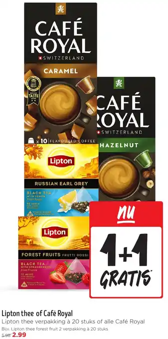 Jumbo Lipton thee of Café Royal aanbieding