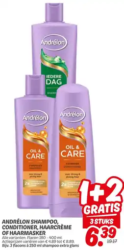 Dekamarkt Andrélon shampoo, conditioner, haarcrème of haarmasker aanbieding