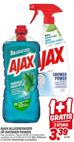 Dekamarkt Ajax allesreiniger of shower power aanbieding