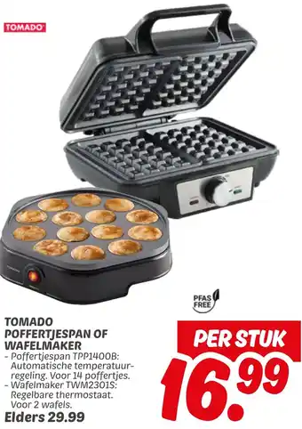 Dekamarkt Tomado poffertjespan of wafelmaker aanbieding