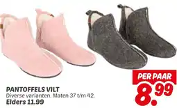 Dekamarkt Pantoffels vilt aanbieding