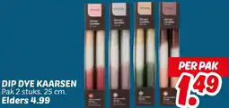 Dekamarkt Dip dye kaarsen aanbieding