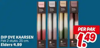 Dekamarkt Dip dye kaarsen aanbieding
