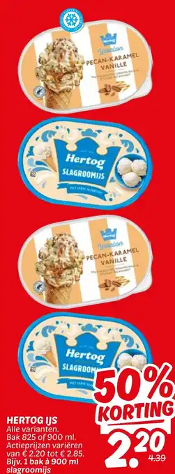 Dekamarkt Hertog ijs aanbieding
