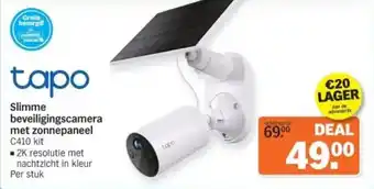 Albert Heijn Tapo Slimme beveiligingscamera met zonnepaneel C410 kit aanbieding