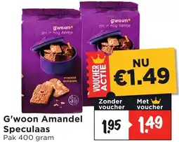 Vomar Voordeelmarkt G'woon Amandel Speculaas aanbieding