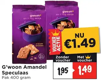 Vomar Voordeelmarkt G'woon Amandel Speculaas aanbieding