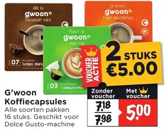 Vomar Voordeelmarkt G'woon Koffiecapsules aanbieding