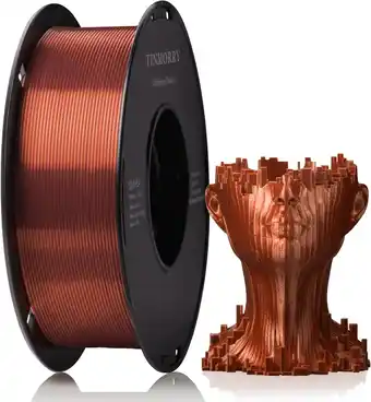 Amazon TINMORRY Silk PLA-filament 1,75 mm, 3D-printerfilament, 1 kg, 1 spoel, koper aanbieding