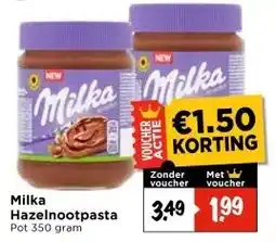 Vomar Voordeelmarkt Milka Hazelnootpasta aanbieding