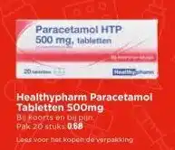 Vomar Voordeelmarkt Healthypharm Paracetamol Tabletten 500mg aanbieding