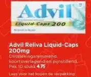 Vomar Voordeelmarkt Advil Reliva Liquid-Caps 200mg aanbieding