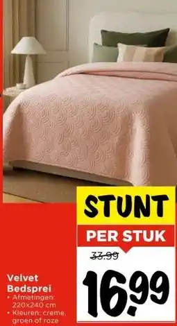 Vomar Voordeelmarkt Velvet Bedsprei aanbieding
