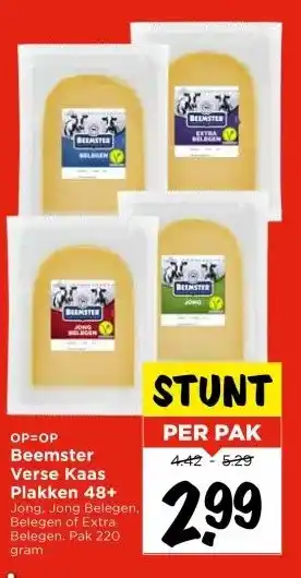 Vomar Voordeelmarkt Beemster Verse Kaas Plakken 48+ aanbieding