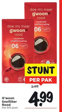 Vomar Voordeelmarkt G'woon Snelfilter Rood aanbieding