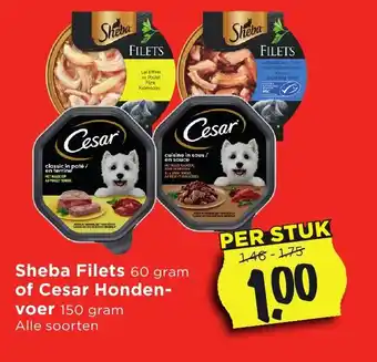 Vomar Voordeelmarkt Sheba Filets of Cesar Honden- aanbieding