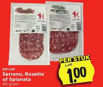 Vomar Voordeelmarkt Serrano, Rosette of Spianata aanbieding