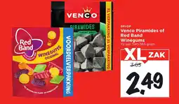 Vomar Voordeelmarkt Venco Piramides of Red Band Winegums aanbieding