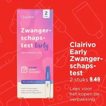 Vomar Voordeelmarkt Clairivo Early Zwanger schaps test aanbieding