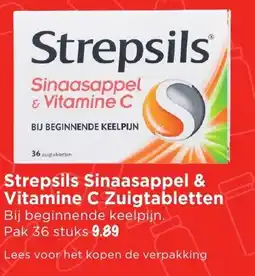 Vomar Voordeelmarkt Strepsils Sinaasappel & Vitamine C Zuigtabletten aanbieding